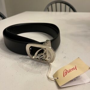 Brioni Silver Buckle Belt